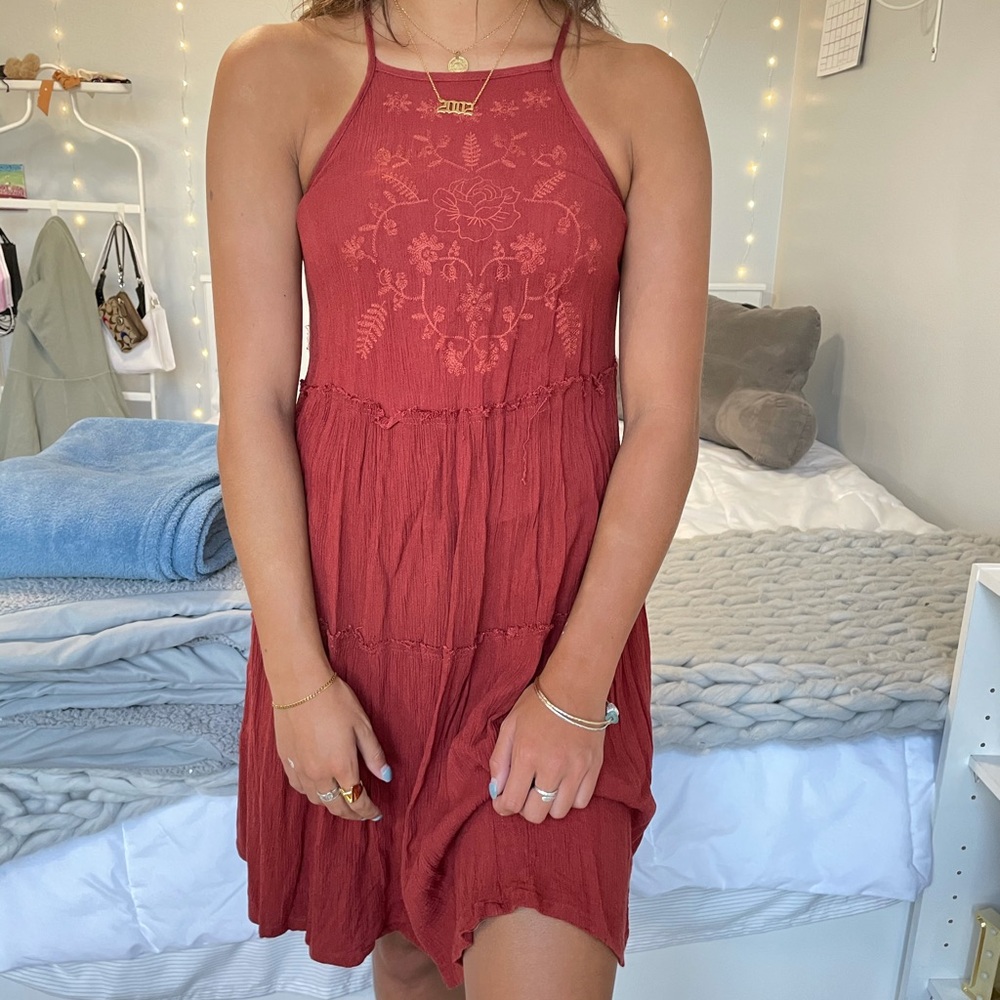 Target red flowy dress